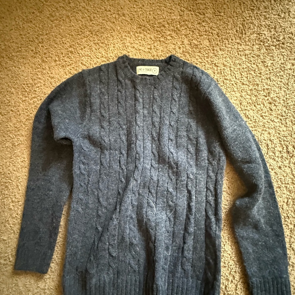 Men's Navy Cable Knit Sweater